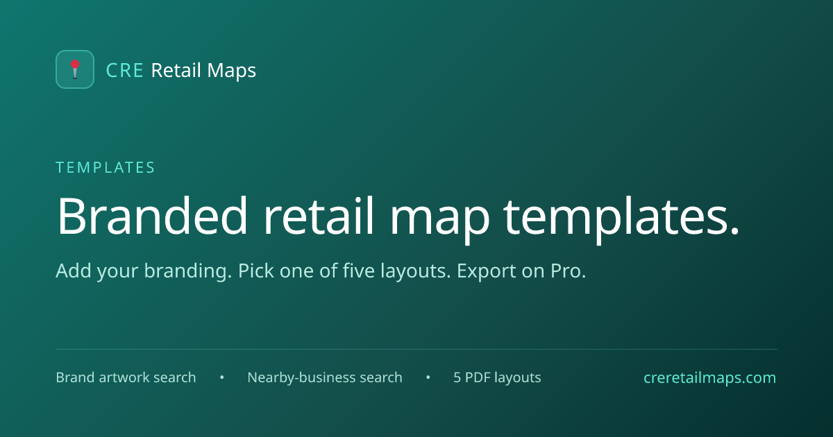 Retail Map Templates | CRE Retail Maps - Professional PDF Templates