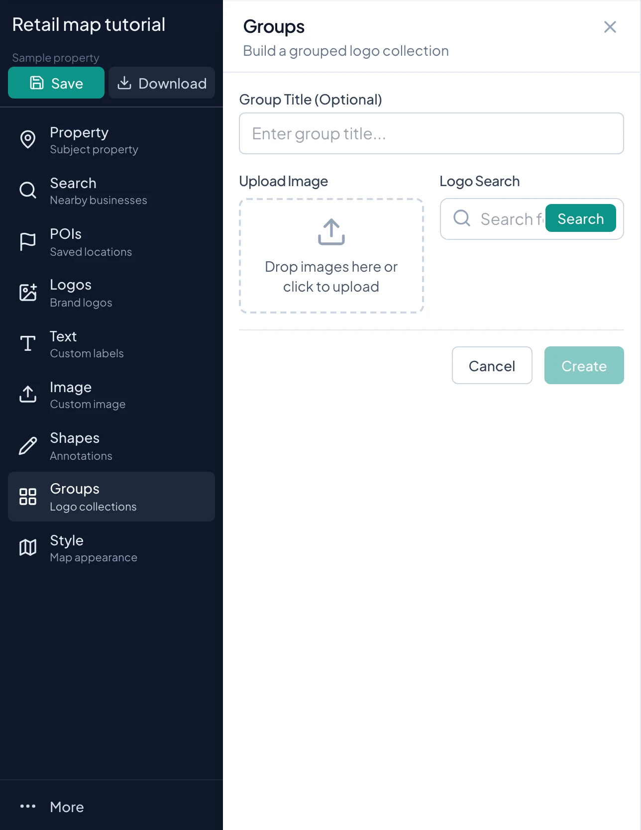 Editor controls for start a group