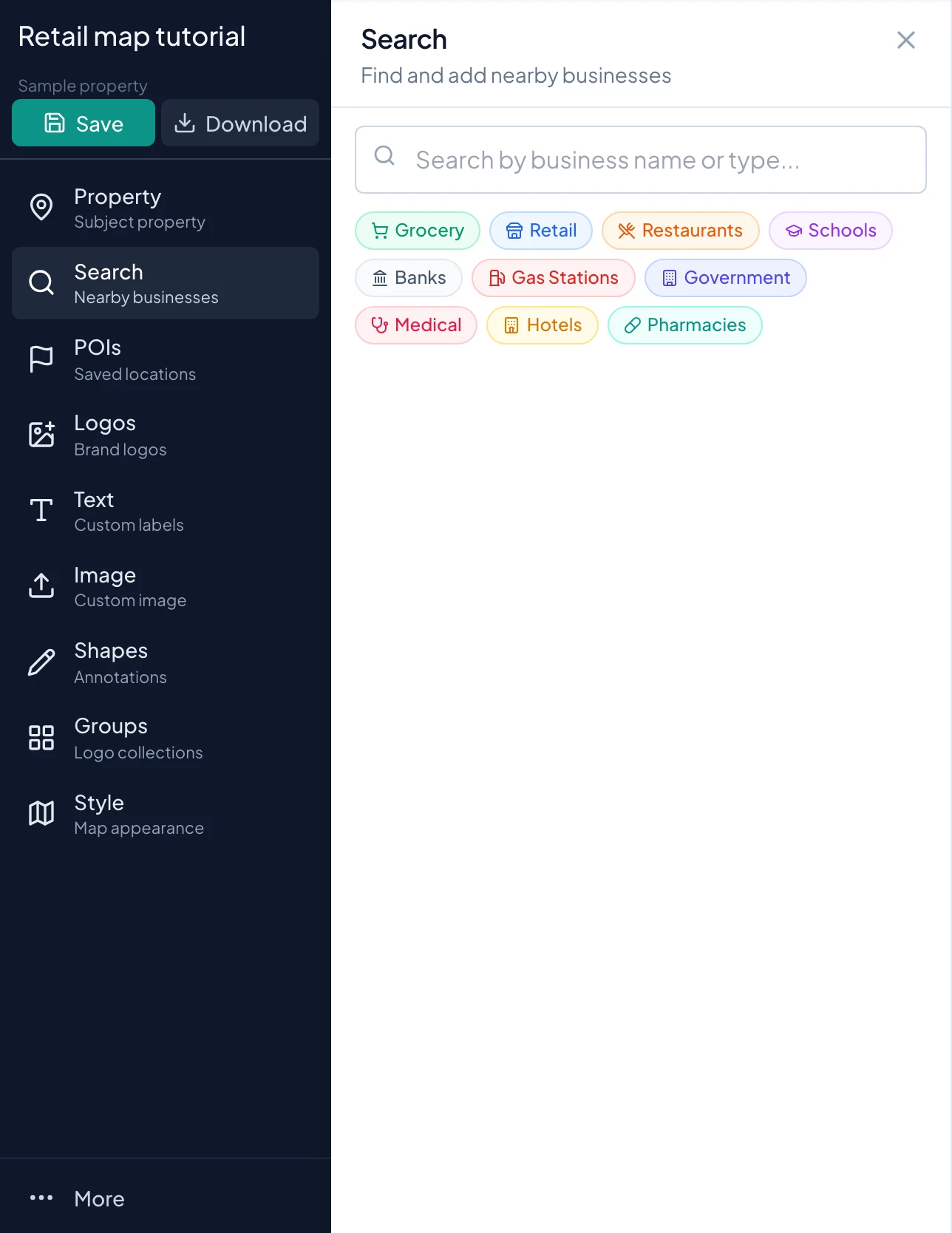 Editor controls for open search